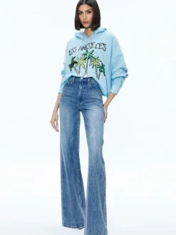 Women Alice and Olivia Sunny Boxy Cropped Hoodie
