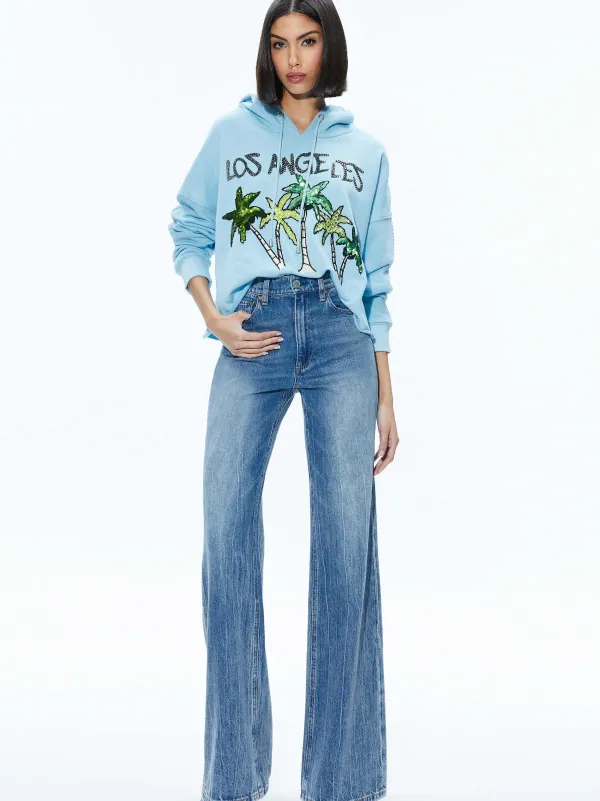 Women Alice and Olivia Sunny Boxy Cropped Hoodie