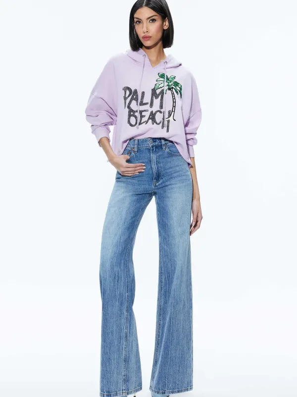 Women Alice and Olivia Sunny Boxy Cropped Hoodie