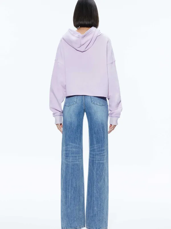 Women Alice and Olivia Sunny Boxy Cropped Hoodie