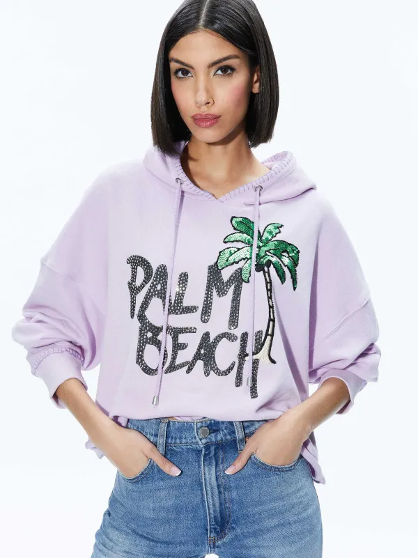 Women Alice and Olivia Sunny Boxy Cropped Hoodie