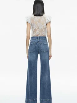 Women Alice and Olivia Talulah Ruffled Lace Blouse