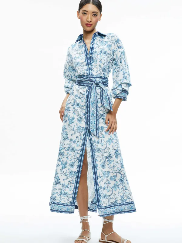 Women Alice and Olivia Tanika Button Down Maxi Dress