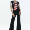 Women Alice and Olivia Tari Embellished Crystal Sleeve Tee