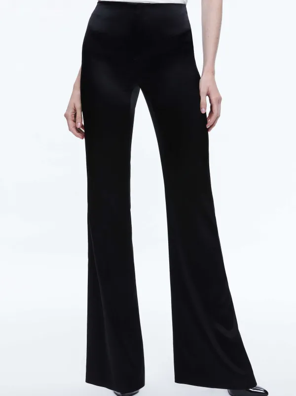 Women Alice and Olivia Teeny Satin Bootcut Pant