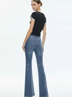 Women Alice and Olivia Tess Ribbed Baby Tee