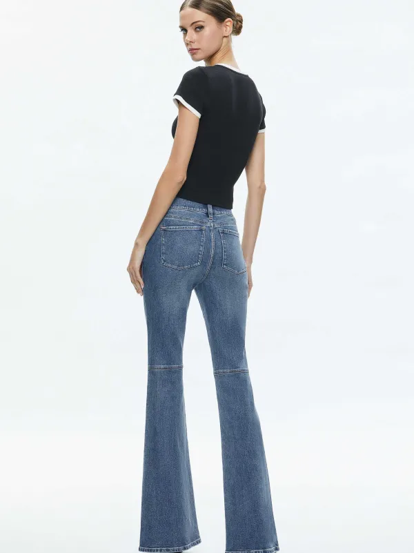 Women Alice and Olivia Tess Ribbed Baby Tee