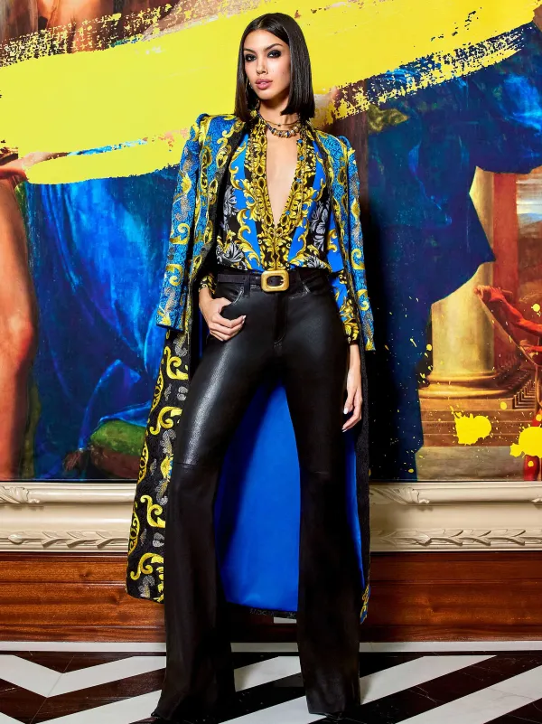 Women Alice and Olivia Thomas Embroidered Maxi Coat
