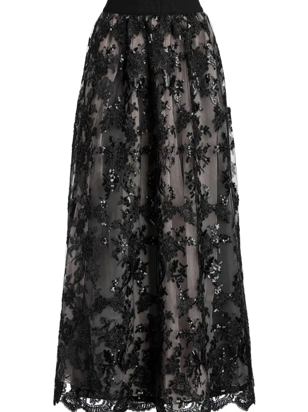 Women Alice and Olivia Tina Embellished Gown Skirt
