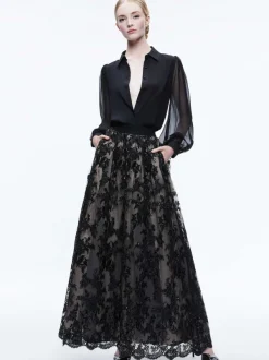 Women Alice and Olivia Tina Embellished Gown Skirt