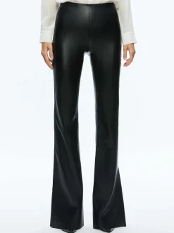 Women Alice and Olivia Tina Vegan Leather Split Hem Pant