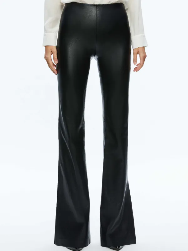 Women Alice and Olivia Tina Vegan Leather Split Hem Pant