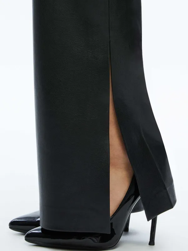Women Alice and Olivia Tina Vegan Leather Split Hem Pant