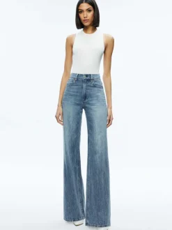 Women Alice and Olivia Tonita Ribbed Tank