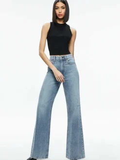 Women Alice and Olivia Tonita Ribbed Tank