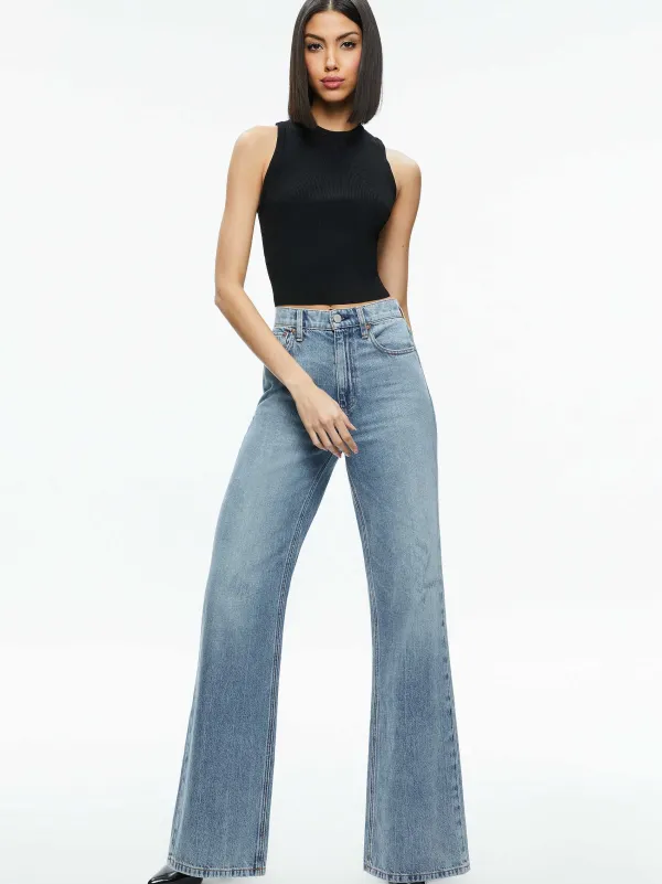 Women Alice and Olivia Tonita Ribbed Tank