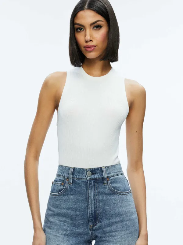 Women Alice and Olivia Tonita Ribbed Tank