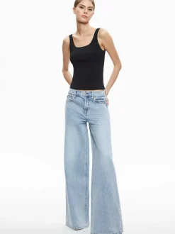 Women Alice and Olivia Trish Mid Rise Baggy Jean