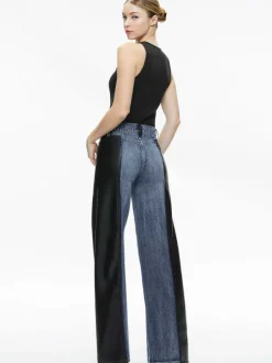 Women Alice and Olivia Trish Vegan Leather Baggy Jean