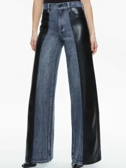 Women Alice and Olivia Trish Vegan Leather Baggy Jean