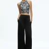 Women Alice and Olivia Tru Racer Back Fitted Crop Top