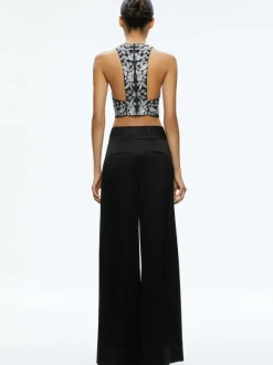 Women Alice and Olivia Tru Racer Back Fitted Crop Top