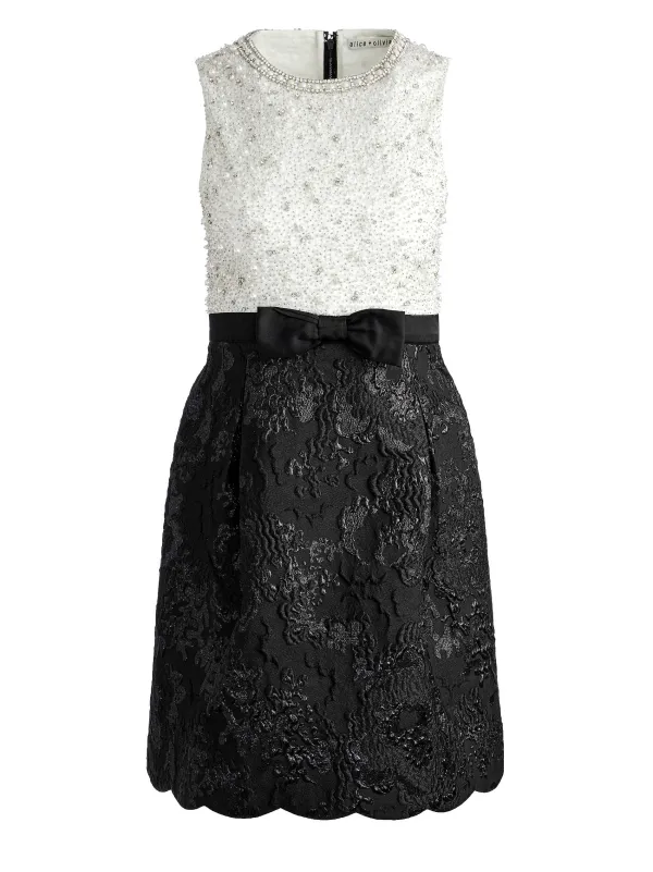 Women Alice and Olivia True Embellished Bodice Mini Dress