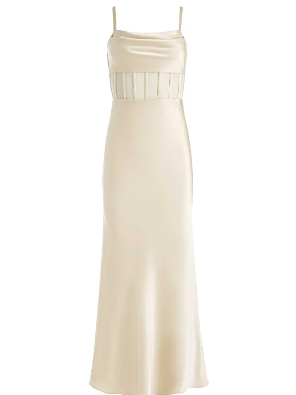Women Alice and Olivia Valentina Draped Corset Maxi Dress