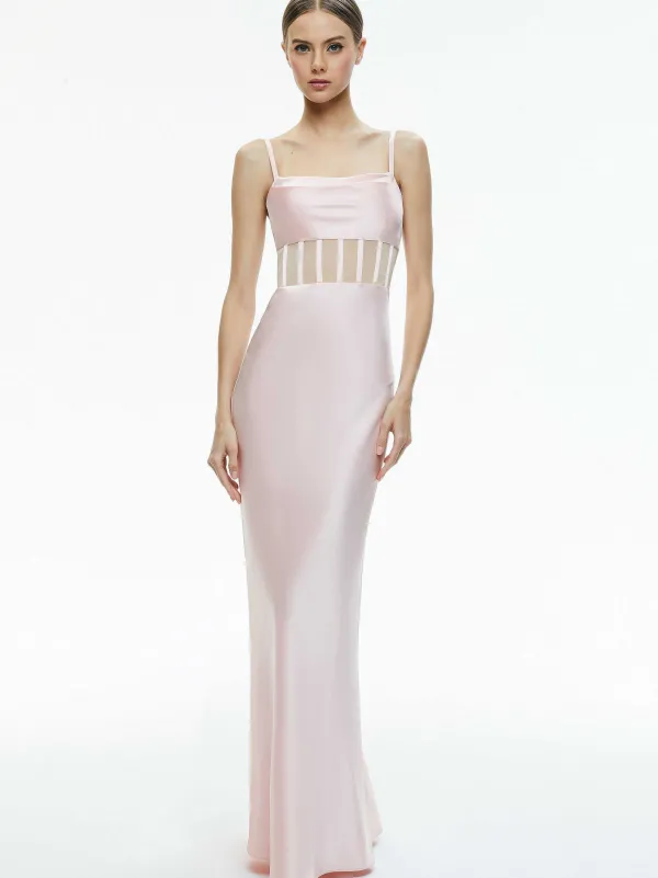 Women Alice and Olivia Valentina Draped Corset Maxi Dress