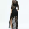 Women Alice and Olivia Vanita Embellished Neck Lace Crop Top + Iyanna Lace Maxi Skirt