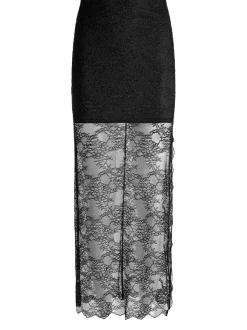 Women Alice and Olivia Vanita Embellished Neck Lace Crop Top + Iyanna Lace Maxi Skirt