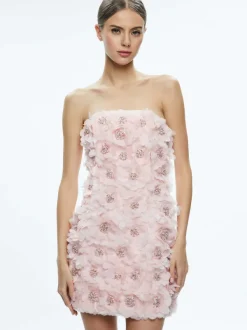 Women Alice and Olivia Velia Embellished Strapless Mini Dress