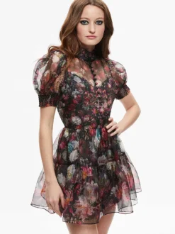 Women Alice and Olivia Vernita Puff Sleeve Mini Dress