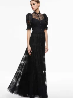 Women Alice and Olivia Vernita Tiered Maxi Dress