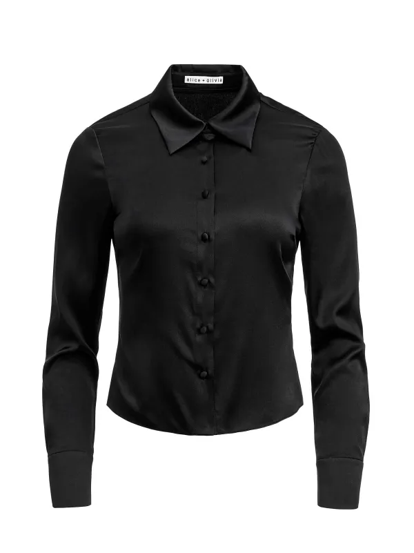 Women Alice and Olivia Willa Fitted Placket Top