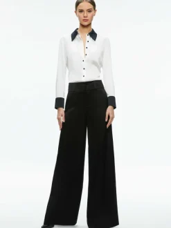 Women Alice and Olivia Willa Fitted Placket Top