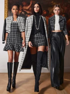 Women Alice and Olivia Yardley Cropped Fray Hem Jacket + Donald Tweed Short