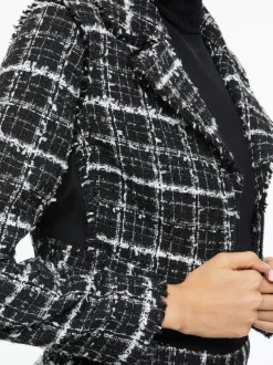 Women Alice and Olivia Yardley Cropped Fray Hem Jacket + Donald Tweed Short