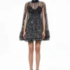 Women Alice and Olivia Zenon Sequin Cape Mini Dress